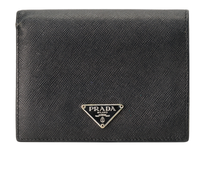 Prada Bifold Wallet, &pound;110, Accessories, Black, Leather, Front view